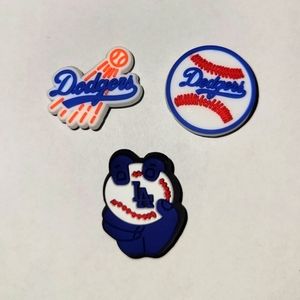 3 Assorted Los Angeles Dodgers Jibbitz Shoe Charms